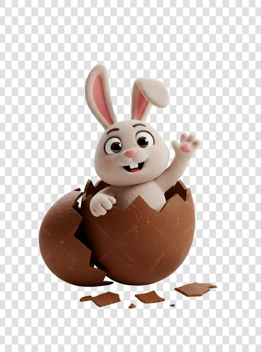 Post Instagram Páscoa Coelho PNG com fundo transparente