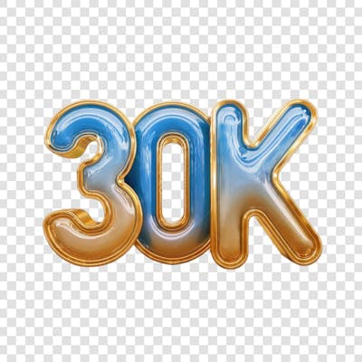 3D render 30K Seguidores Instagram Número Elemento para Composição  png (2)