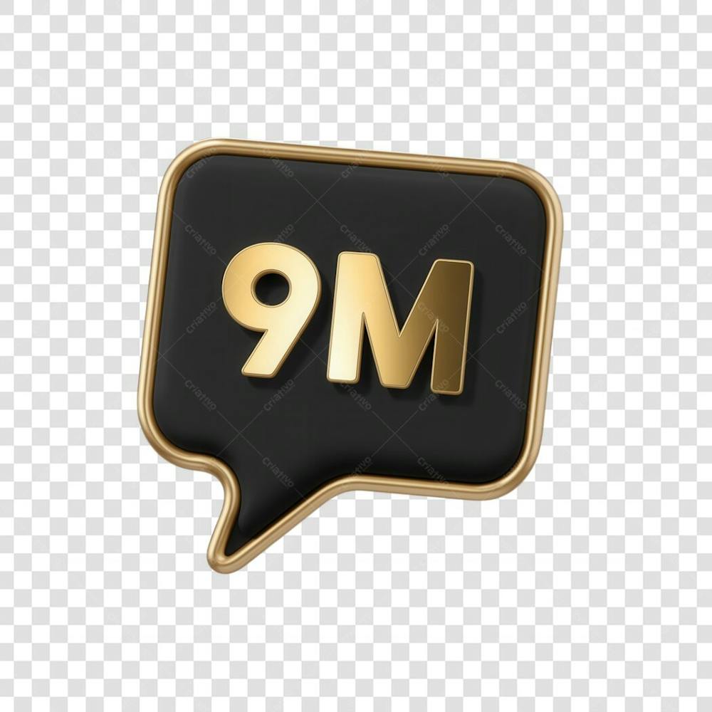 3D render 9M Seguidores Instagram 9 Milhõs Número Elemento para Composição  png (2)