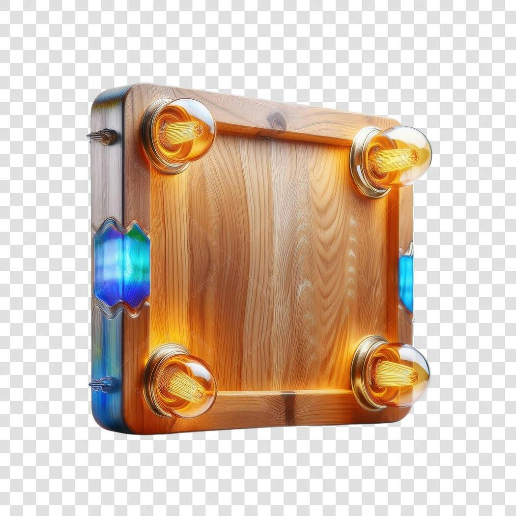Mockup quadro de madeira PNG com fundo transparente