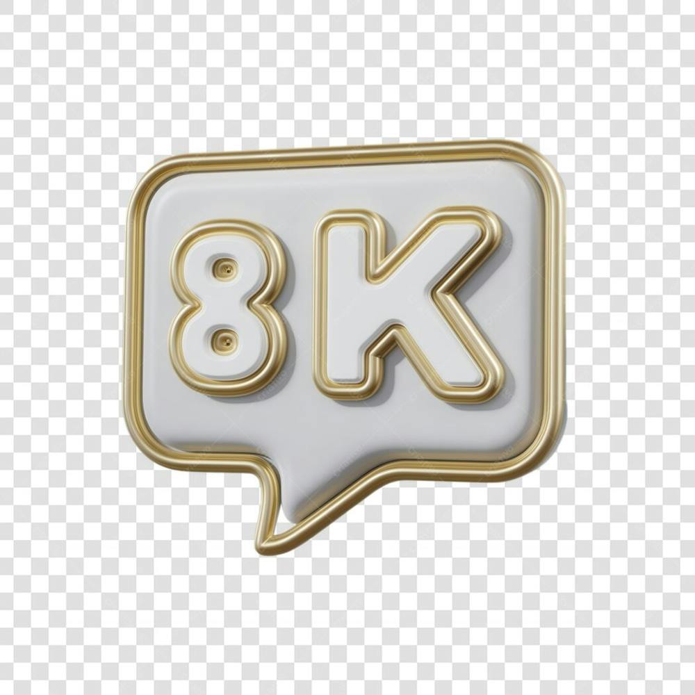 3D render 8k Seguidores Instagram 8 Mil Número Elemento para Composição  png (6)