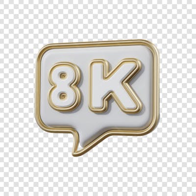 3D render 8k Seguidores Instagram 8 Mil Número Elemento para Composição  png (6)