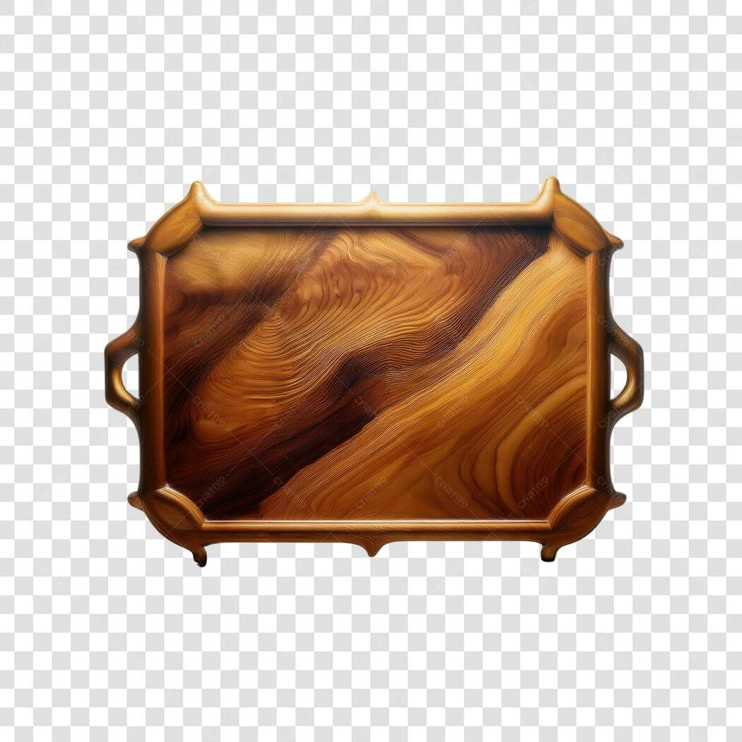 Mockup Bandeja Madeira PNG com fundo transparente