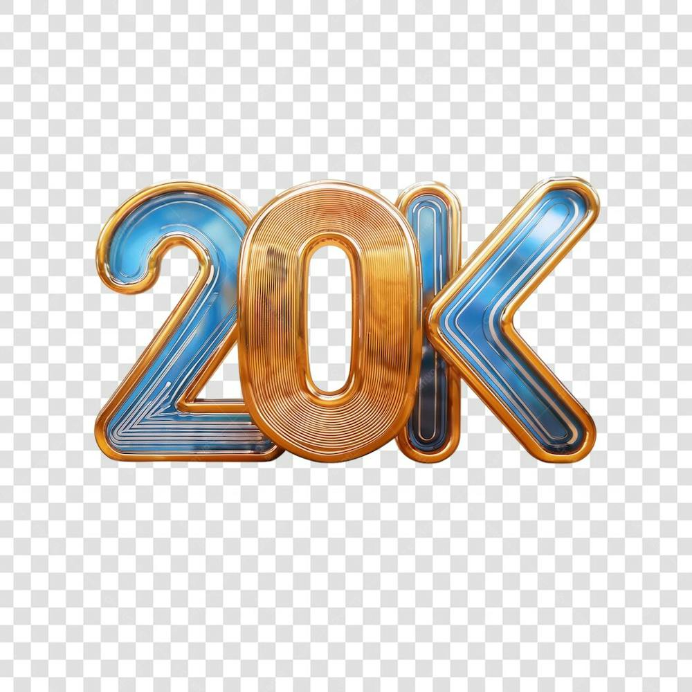 3D render 20K Seguidores Instagram Número Elemento para Composição  png (4)