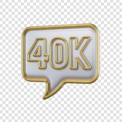 3D render 40K Seguidores Instagram 40 Mil Número Elemento para Composição  png (7)