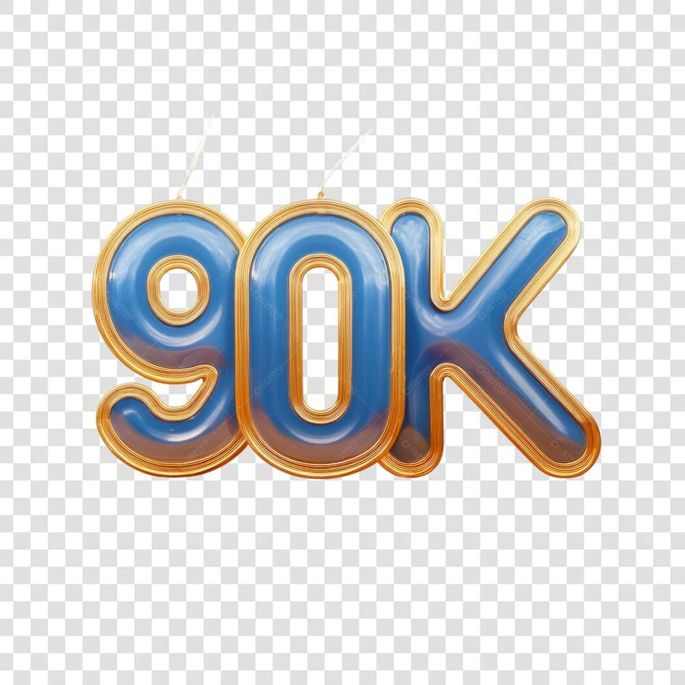 3D render 90K Seguidores Instagram Número Elemento para Composição  png (1)