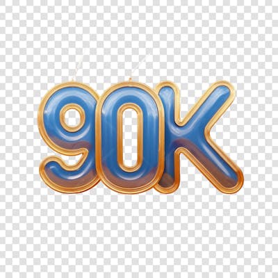 3D render 90K Seguidores Instagram Número Elemento para Composição  png (1)