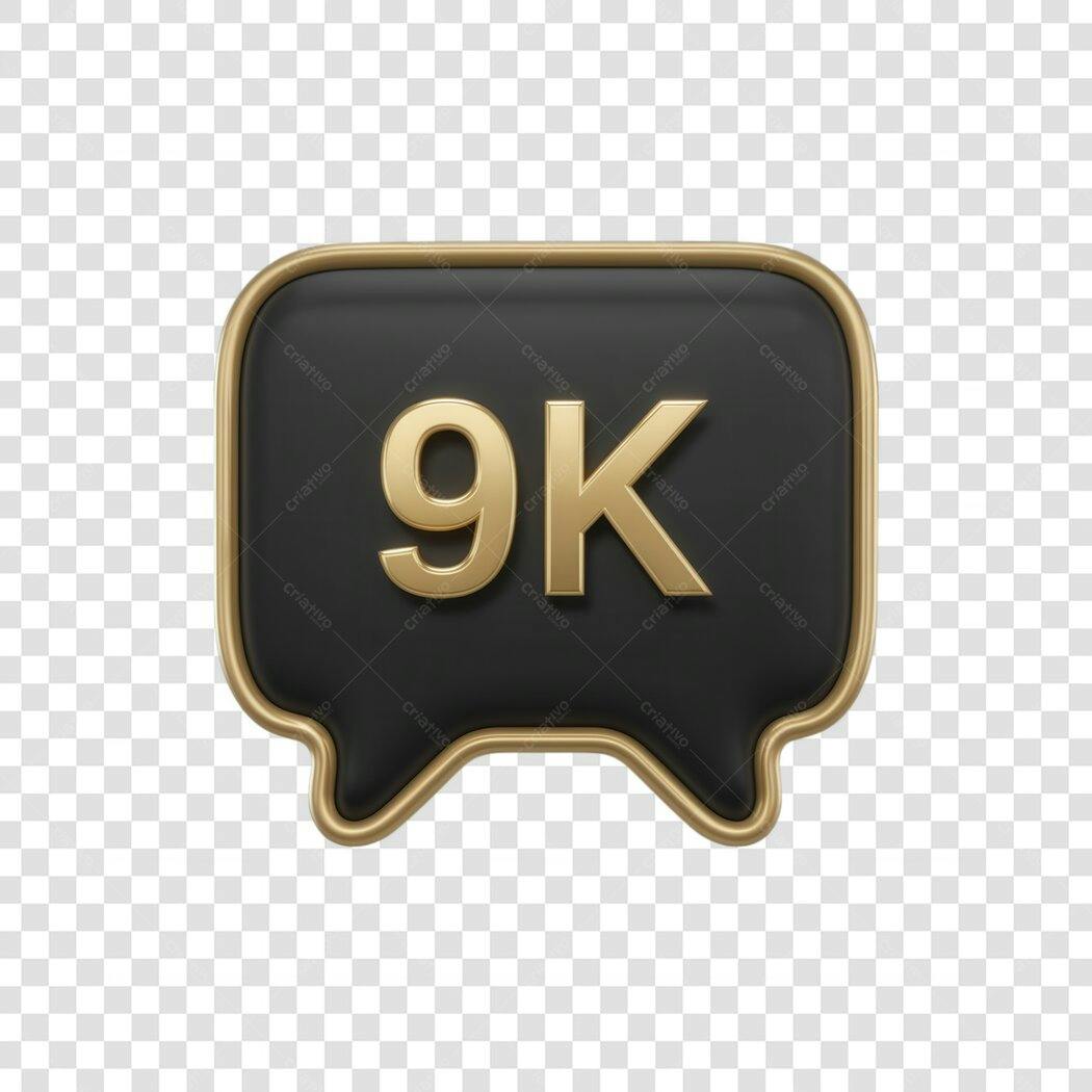 Badge 9K seguidores PNG com fundo transparente