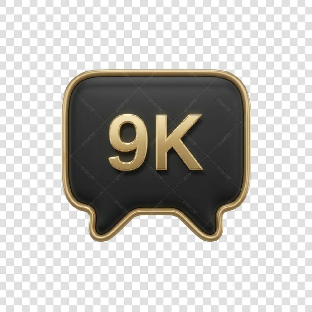 3D render 9k Seguidores Instagram 9 Mil Número Elemento para Composição  png (9)