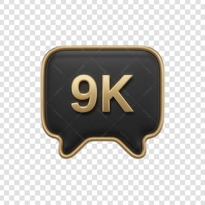 3D render 9k Seguidores Instagram 9 Mil Número Elemento para Composição  png (9)