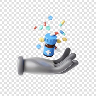 3D render Remédio Farmácia Cápsula Formulas Medicamnetos mão ícone png (5)