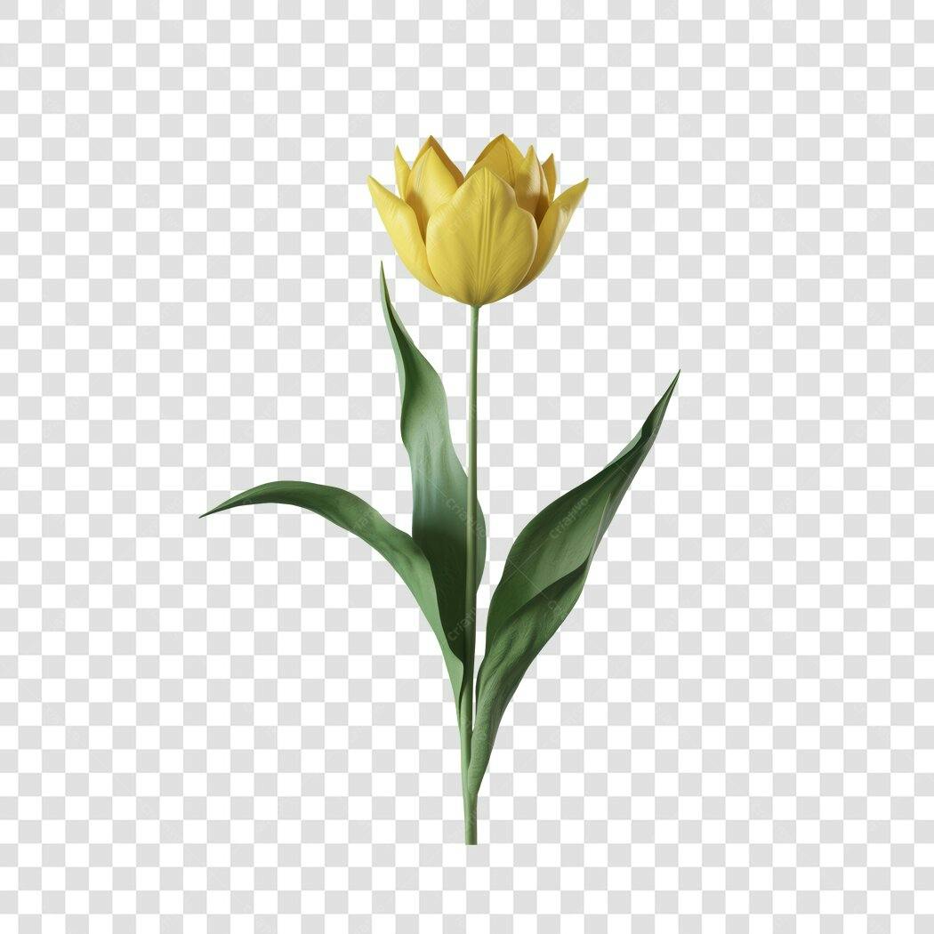Post Instagram com Tulipa Amarela PNG com fundo transparente