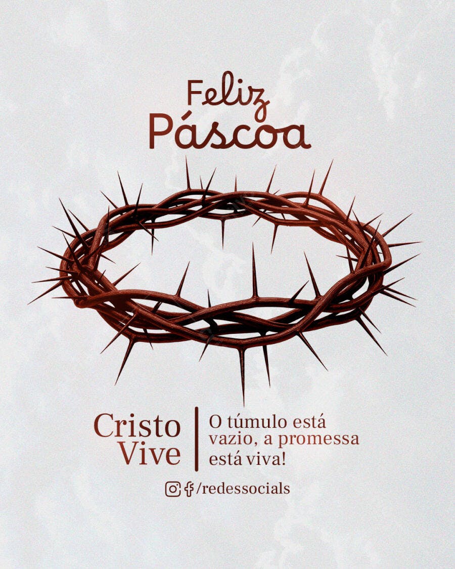 Post Páscoa Cristão PSD Editável