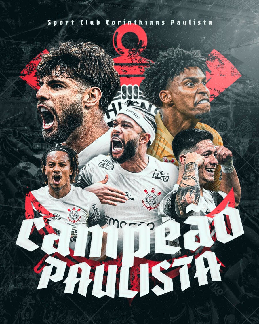 PSD Arte Corinthians Campeão Paulista PSD Editável