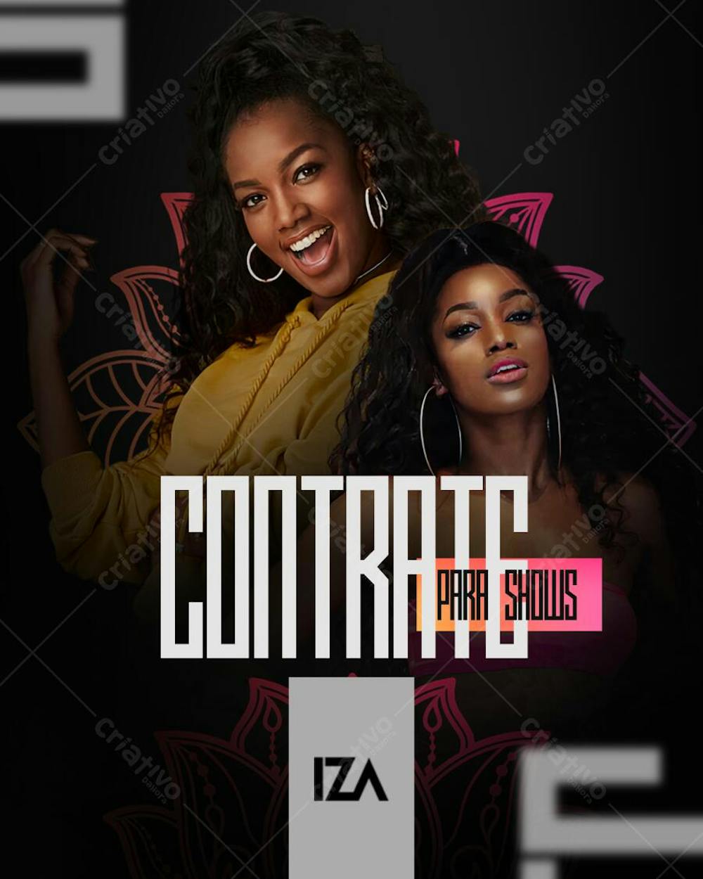 flyer editavel canva de show contrate iza