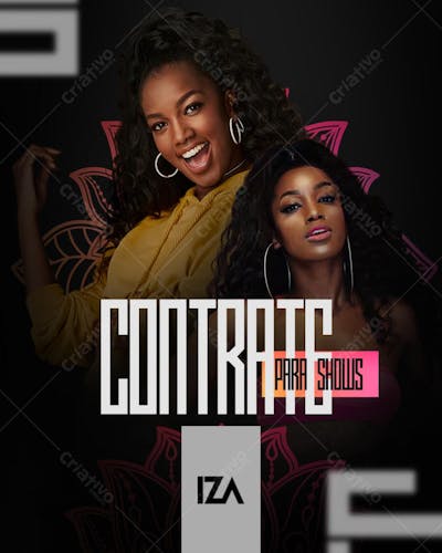 flyer editavel canva de show contrate iza