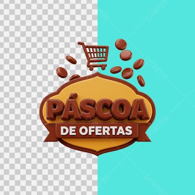 SELO 3D Páscoa de ofertas 4 PNG TRANSPARENTE