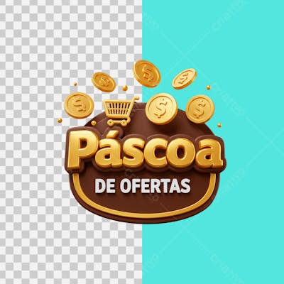 SELO 3D Páscoa de ofertas 6  PNG TRANSPARENTE