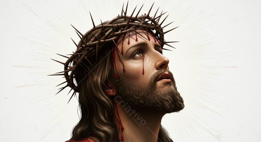 Jesus Cristo Coroado de Espinhos Sangrando
