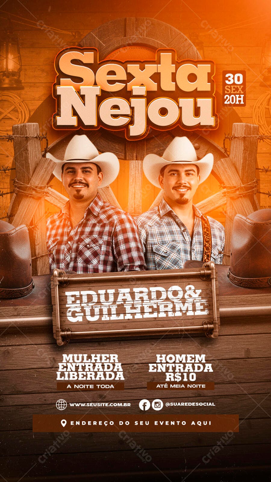 Flyer Sertanejo para Festa PSD Editável