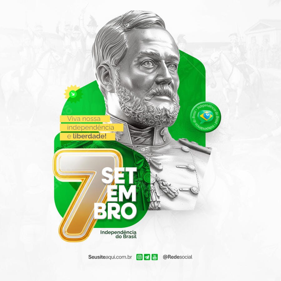Post para o Dia da Independência do Brasil PSD Editável