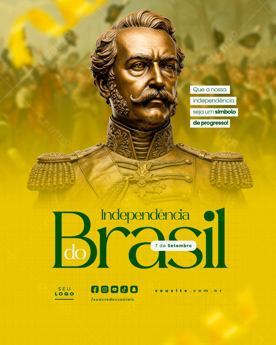 Flyer 7 de Setembro Independência do Brasil PSD Editável
