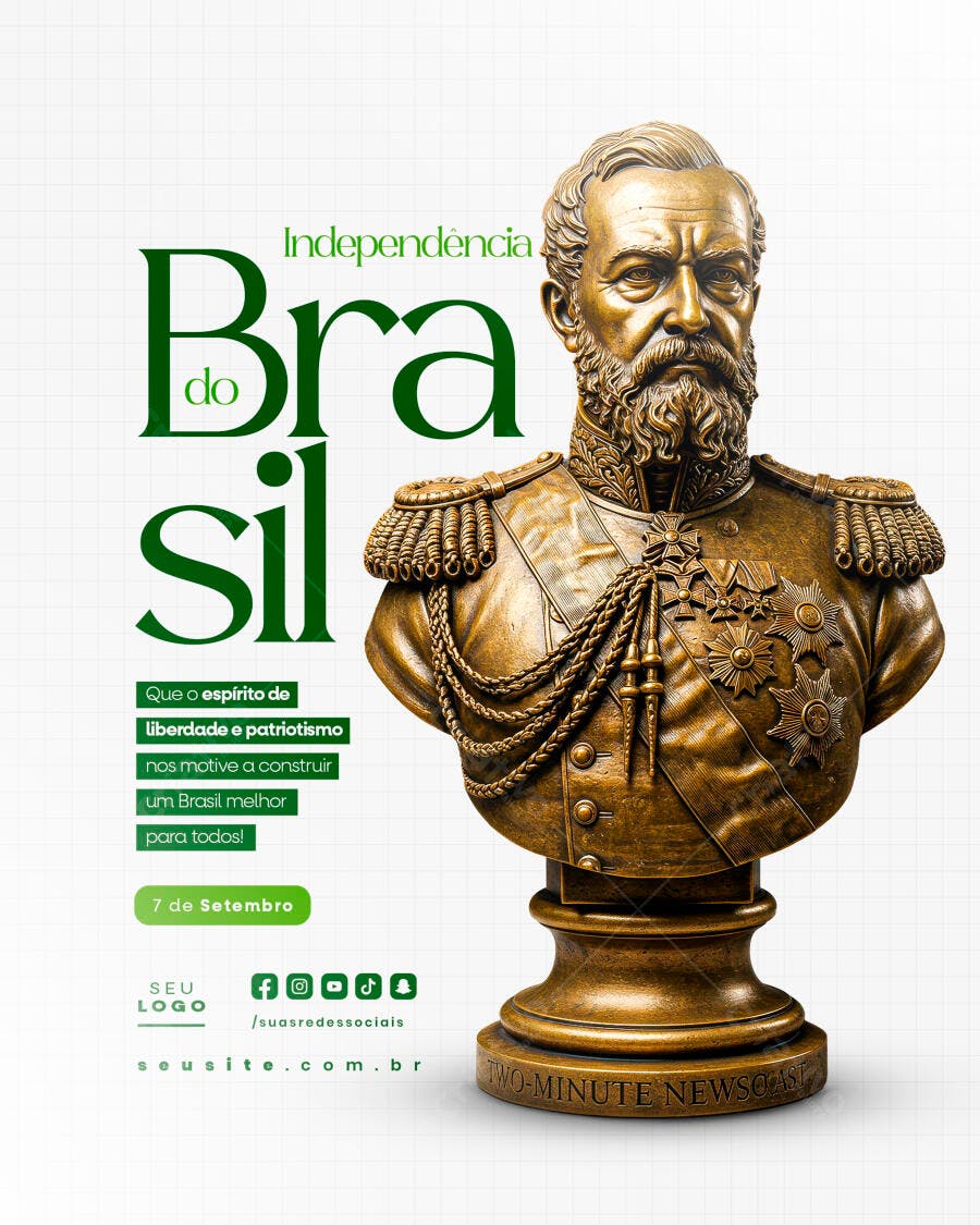 Flyer 7 de Setembro Independência do Brasil PSD Editável