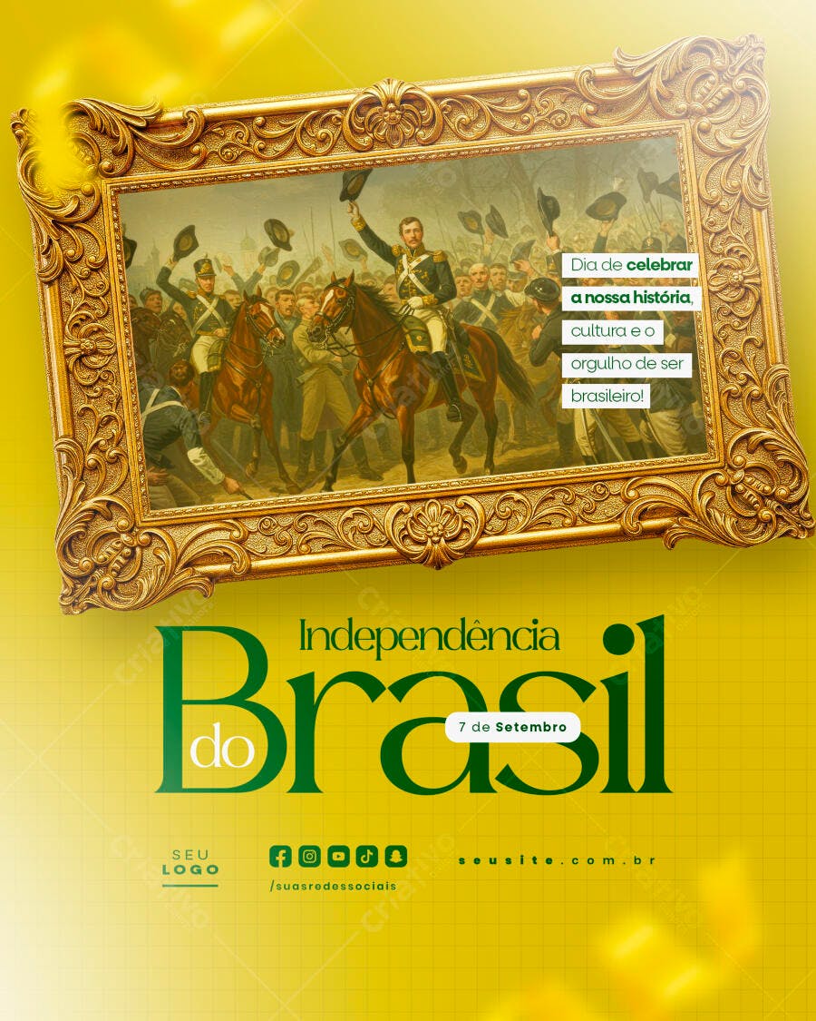Flyer 7 de Setembro Independência do Brasil PSD Editável
