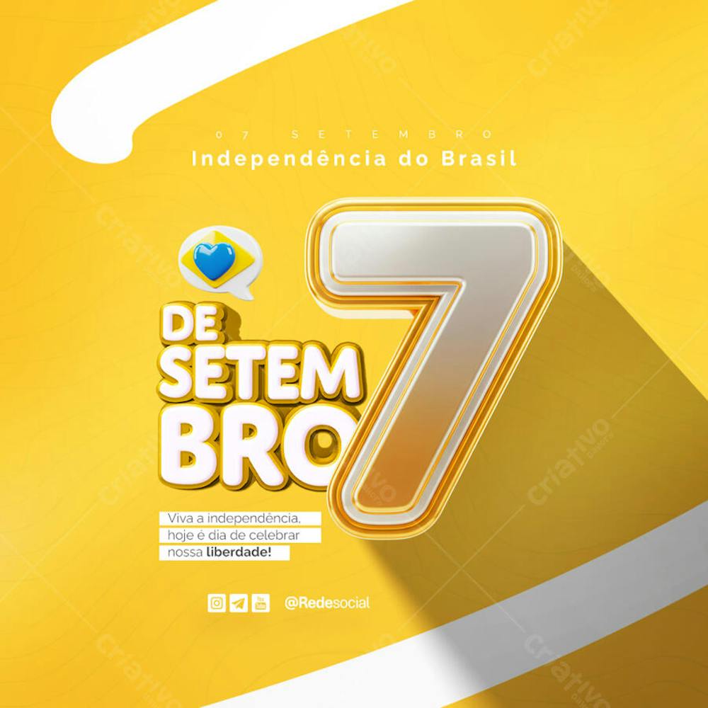 07 de Setembro Dia da Independência do Brasil Social Media PSD Editável (7)