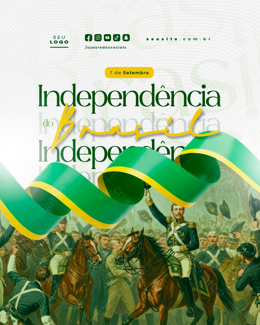 Flyer 7 de Setembro Independência do Brasil PSD Editável