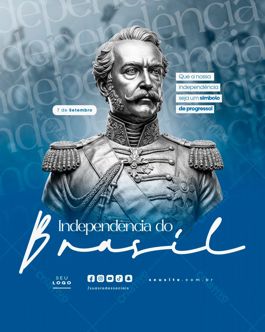 Flyer 7 de Setembro Independência do Brasil PSD Editável