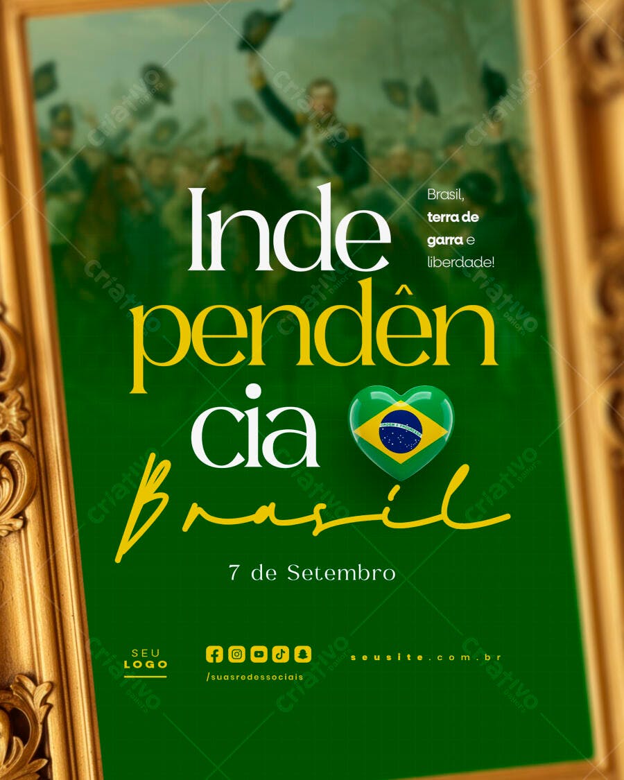Flyer 7 de Setembro Independência do Brasil PSD Editável