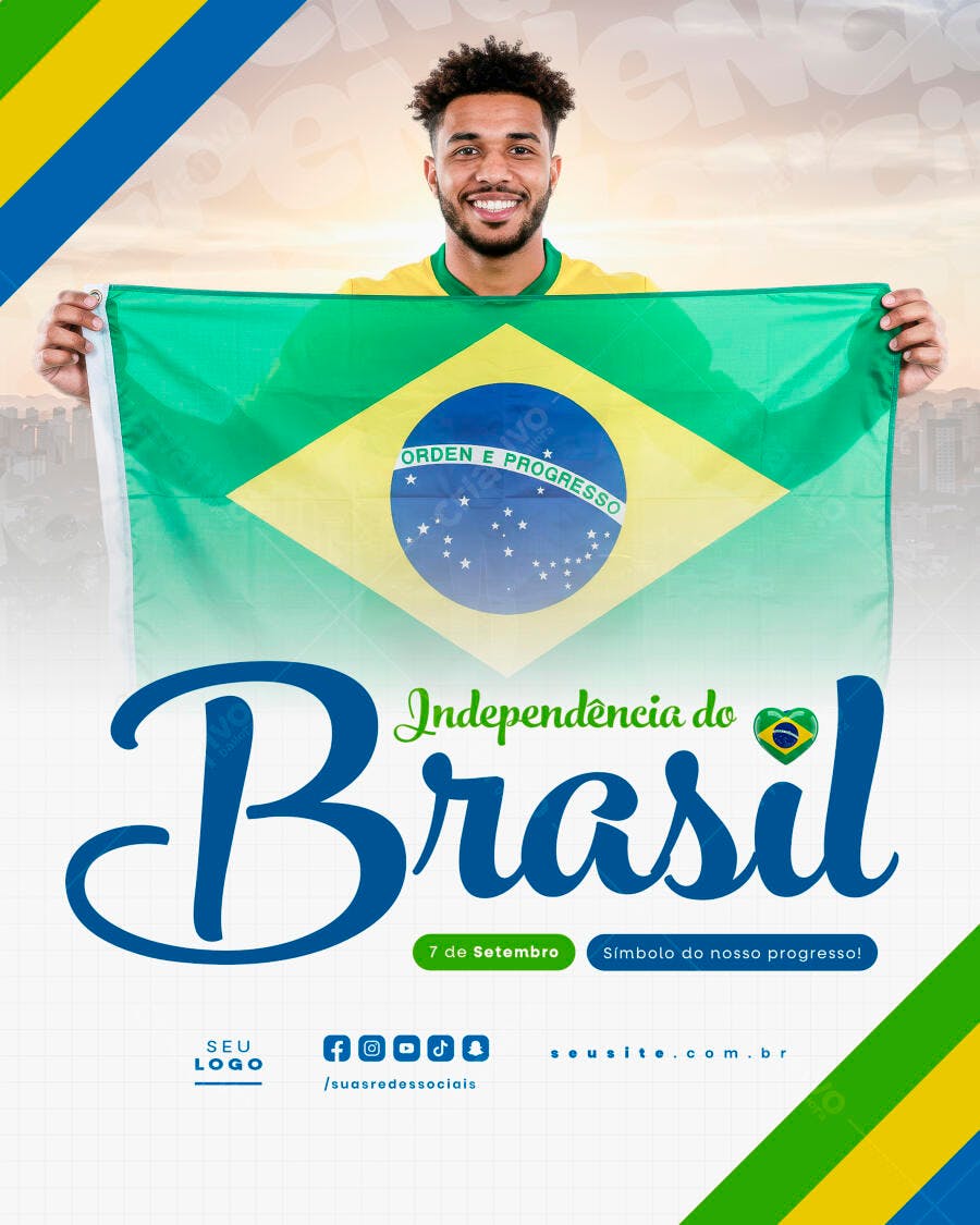 Flyer 7 de Setembro Independência do Brasil PSD Editável