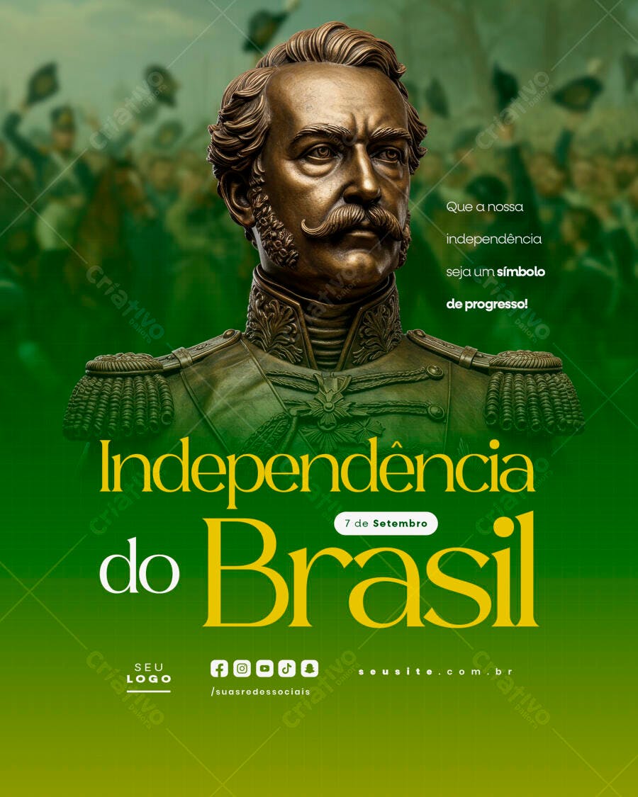 Flyer 7 de Setembro Independência do Brasil PSD Editável