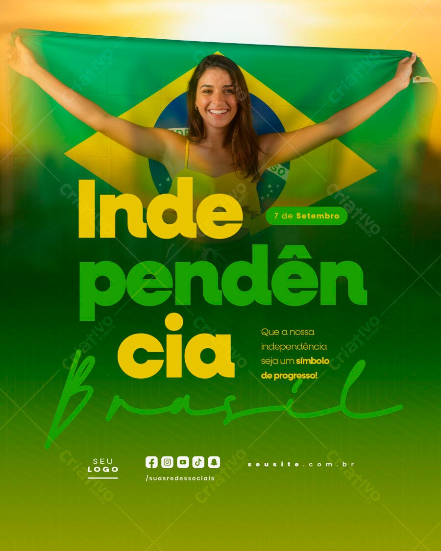 Flyer 7 de Setembro Independência Brasil PSD Editável
