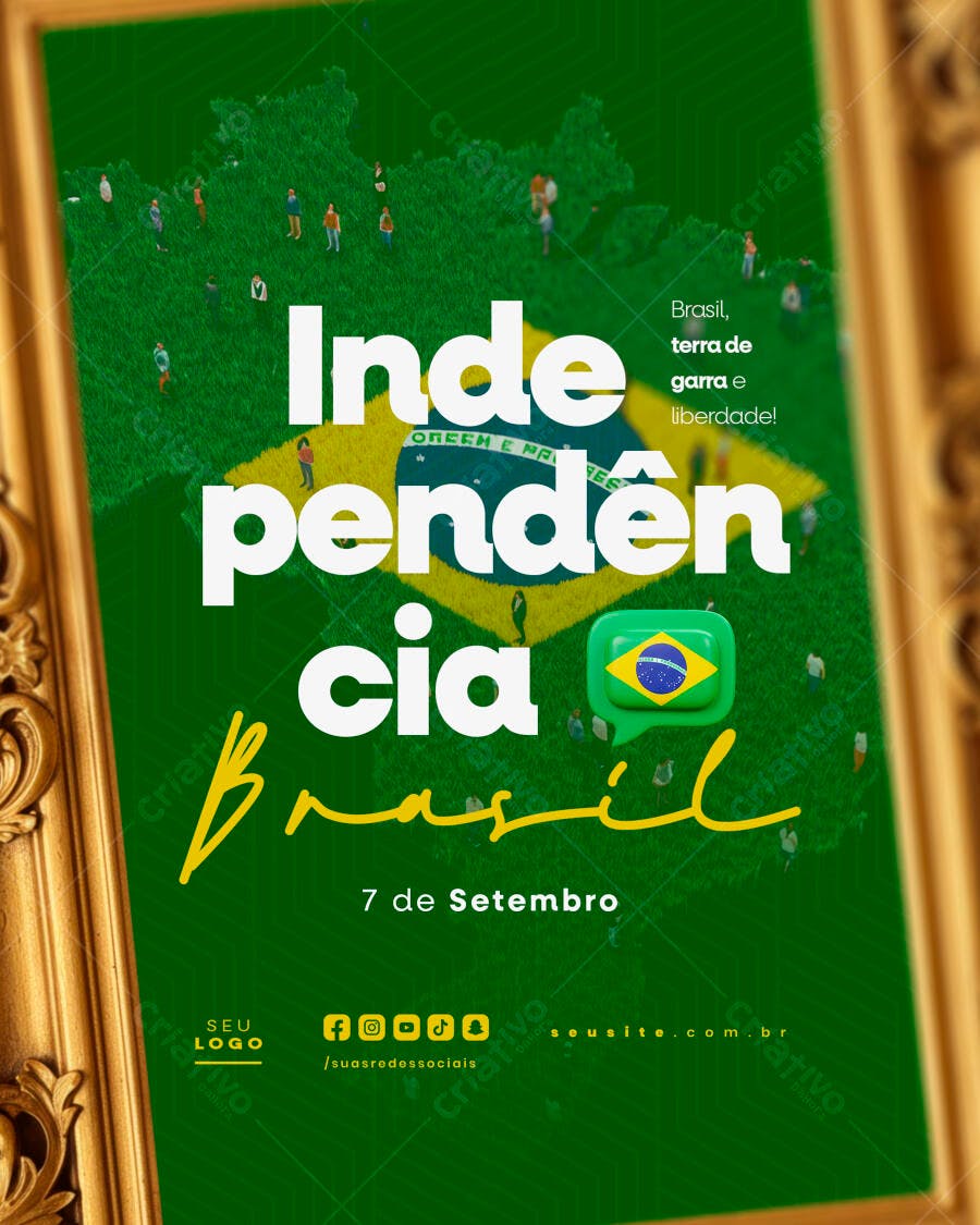 Flyer 7 de Setembro Independência do Brasil PSD Editável
