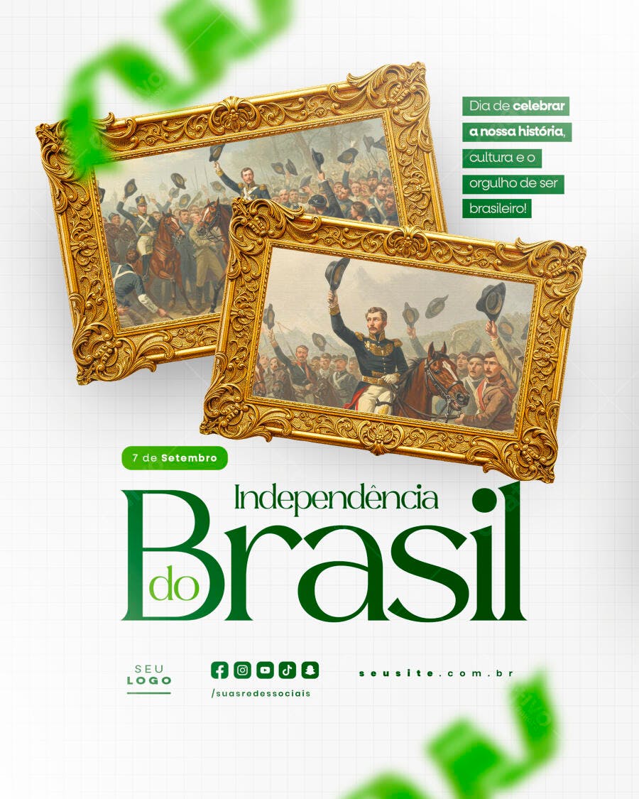Flyer 7 de Setembro Independência do Brasil PSD Editável