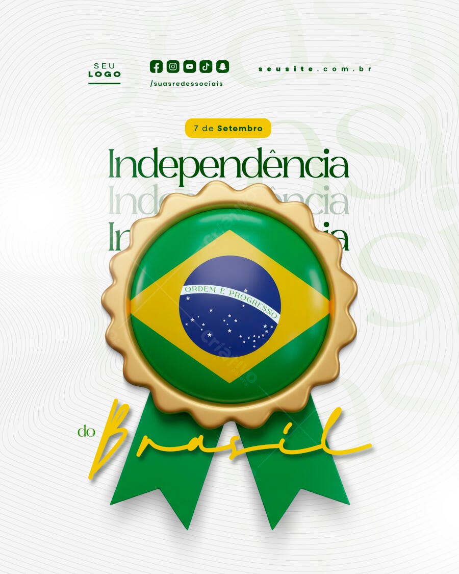 Flyer 7 de Setembro Independência do Brasil PSD Editável