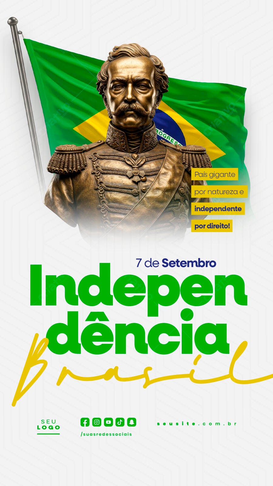 Flyer 7 de Setembro Independência do Brasil PSD Editável
