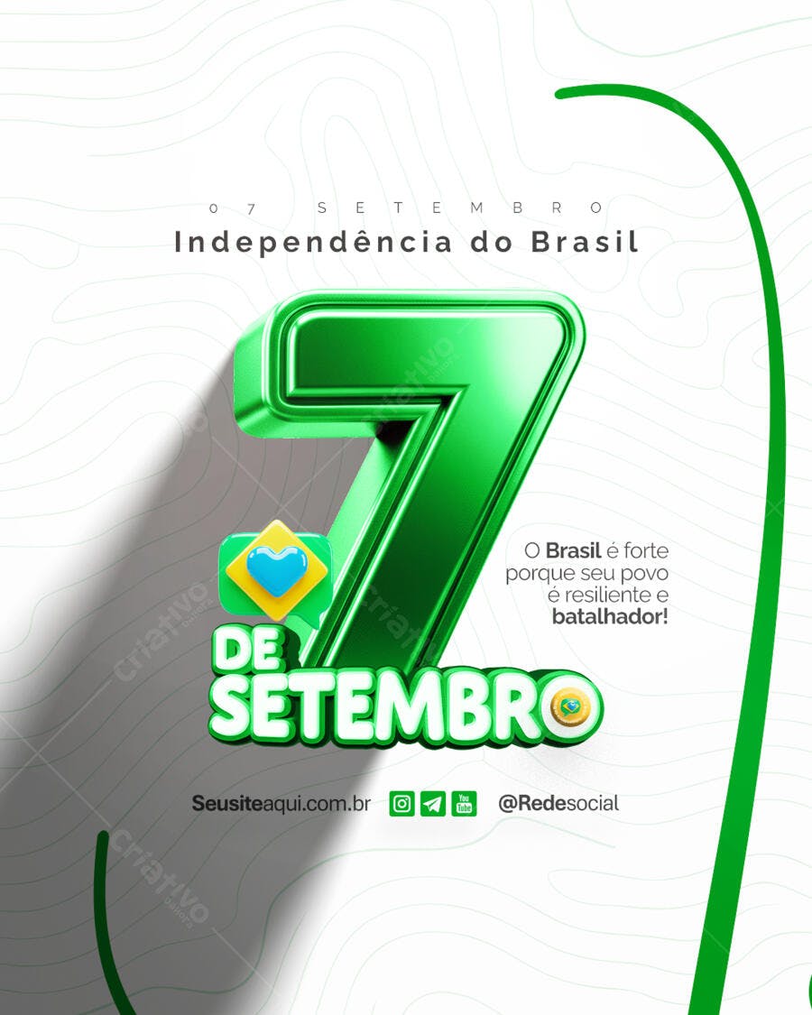 Flyer 7 de Setembro Independência do Brasil PSD Editável