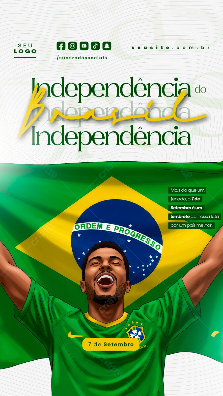 Flyer 7 de Setembro Independência do Brasil PSD Editável