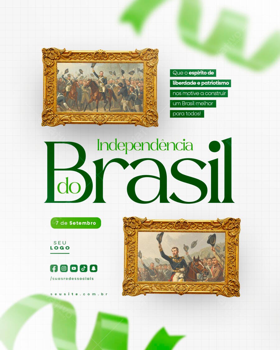Flyer 7 de Setembro Independência do Brasil PSD Editável