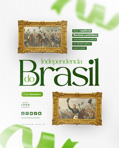 Independência do Brasil 7 de Setembro Feed social media editável  (25)