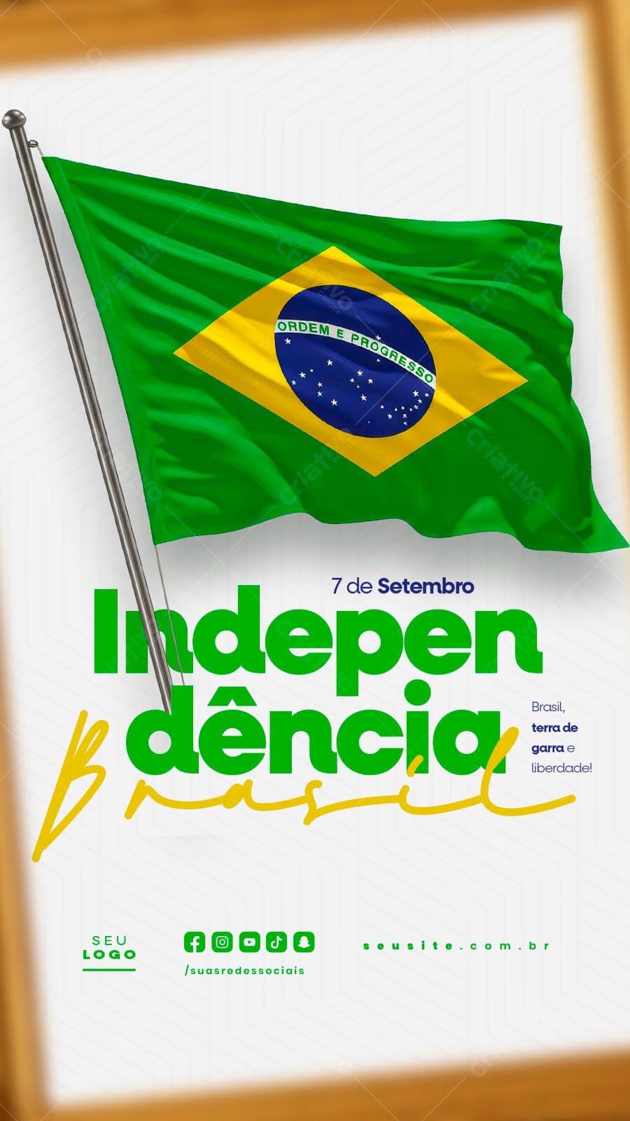 Flyer 7 de Setembro Independência do Brasil PSD Editável