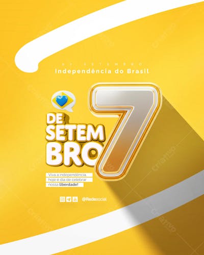 07 de Setembro Dia da Independência do Brasil Social Media PSD Editável (17)