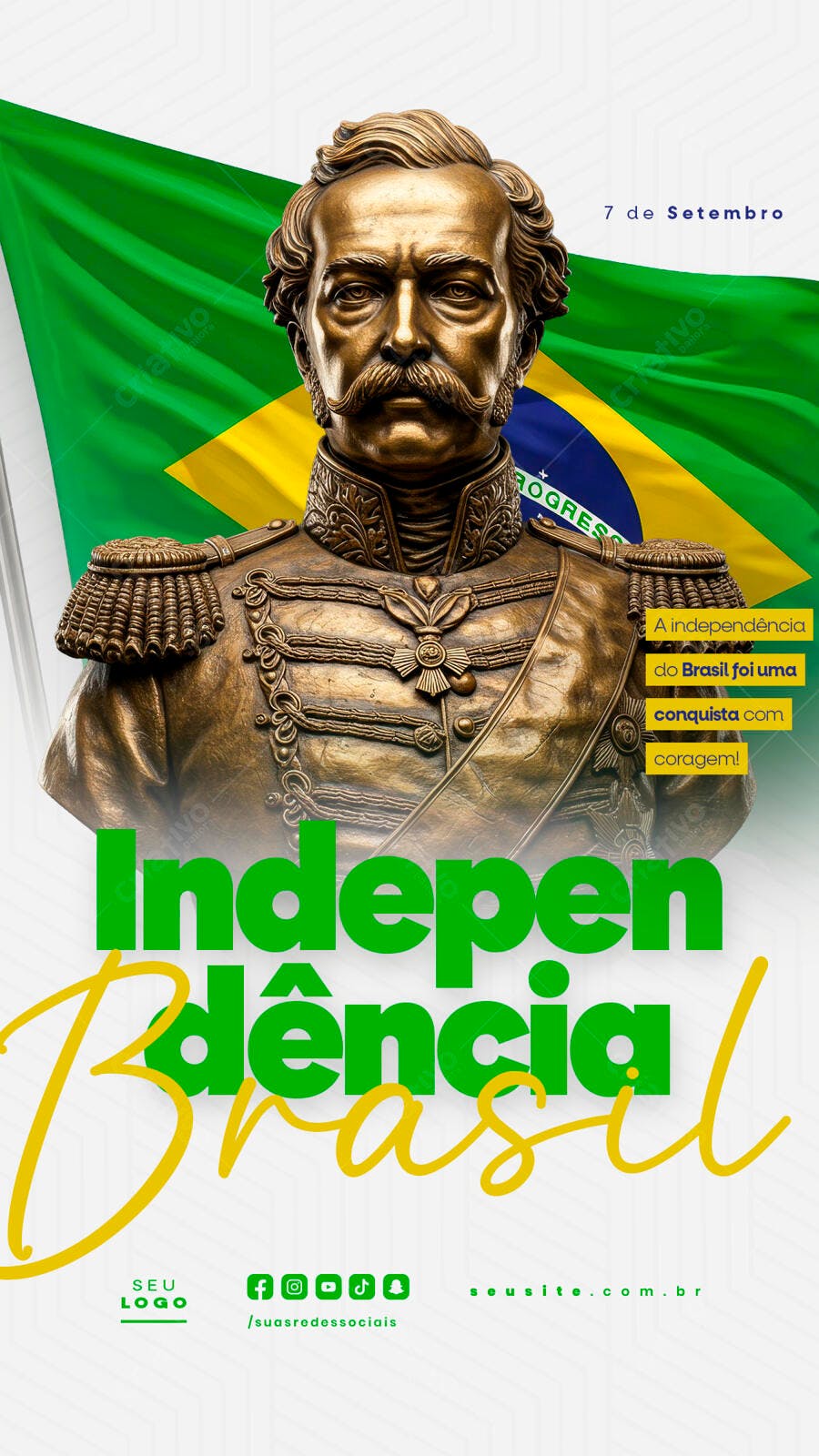 Flyer 7 de Setembro Independência Brasil PSD Editável