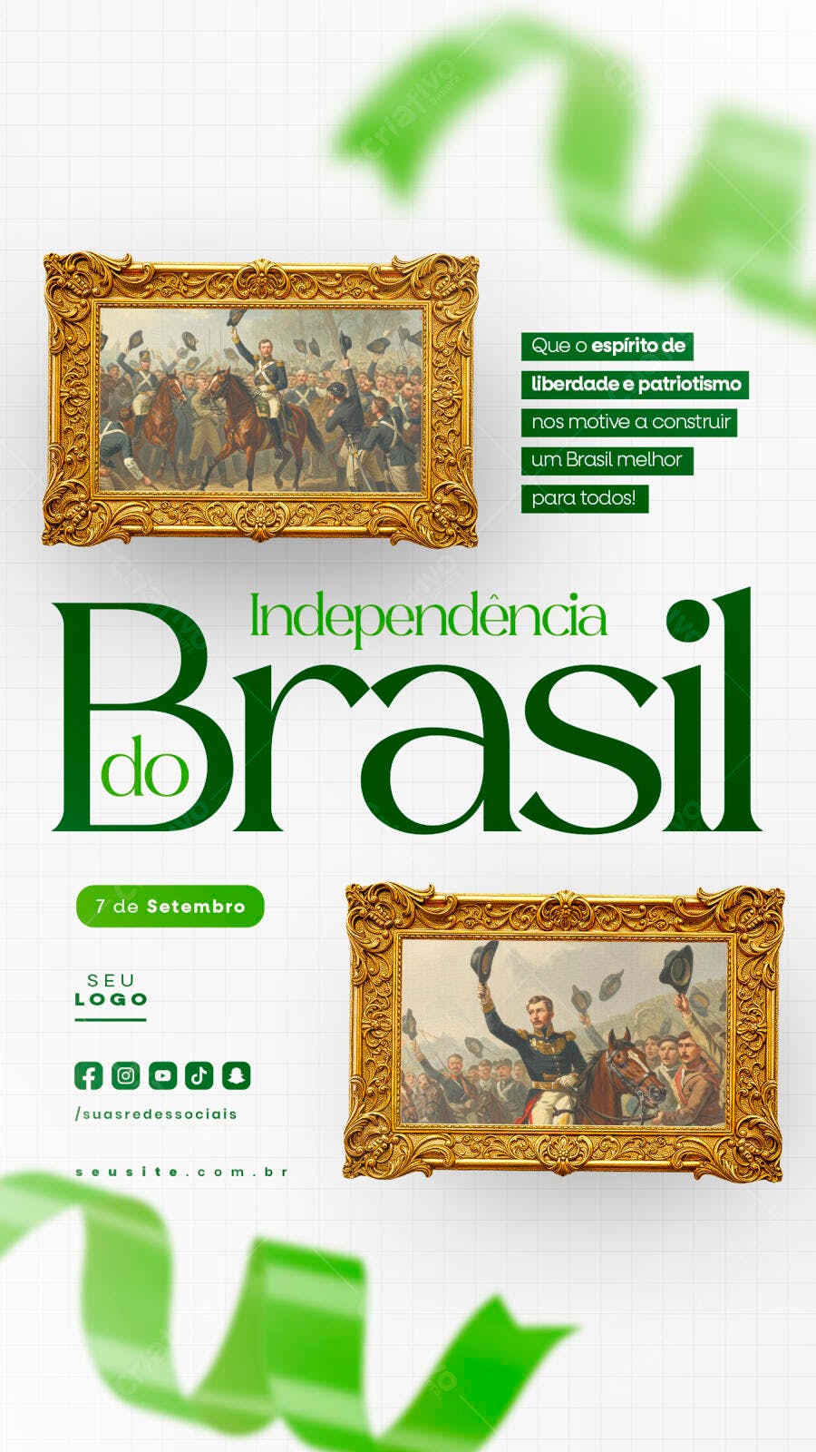 Flyer 7 de Setembro Independência do Brasil PSD Editável