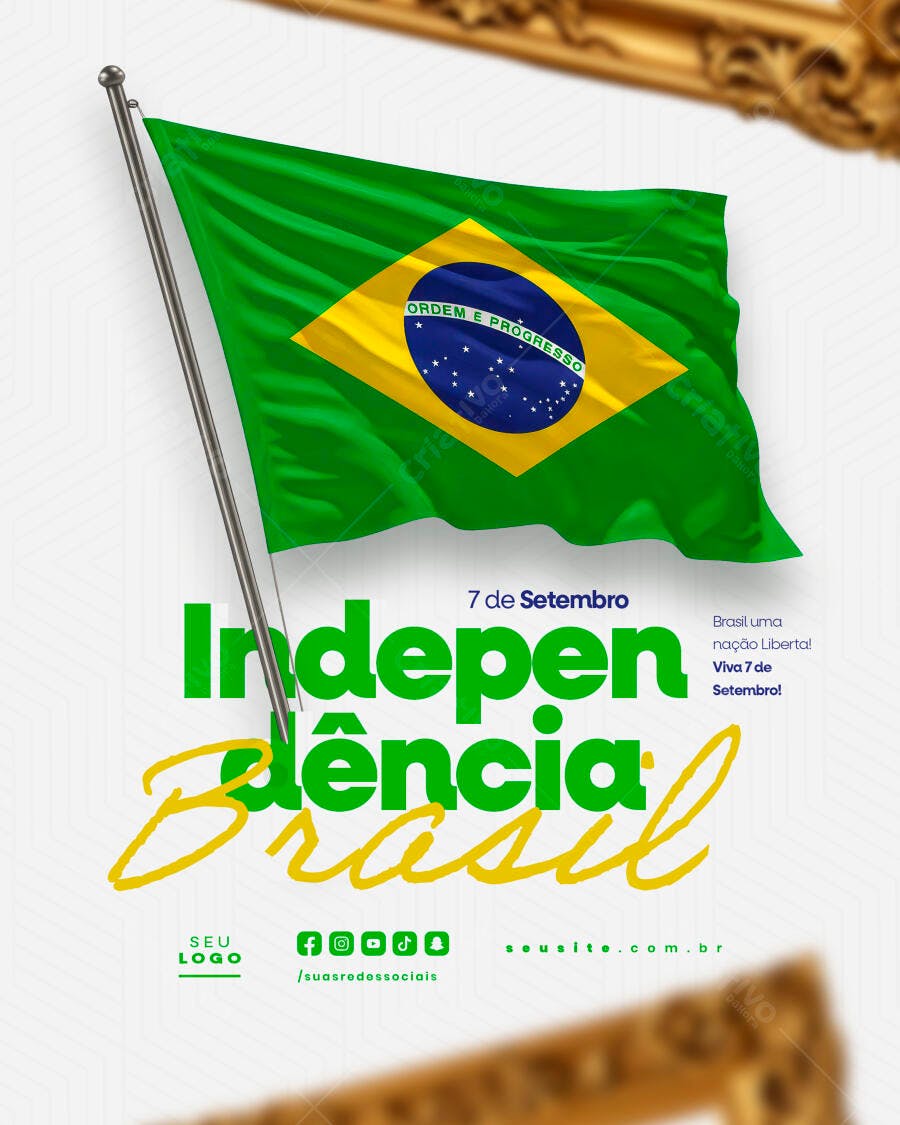 Flyer 7 de Setembro Independência do Brasil PSD Editável