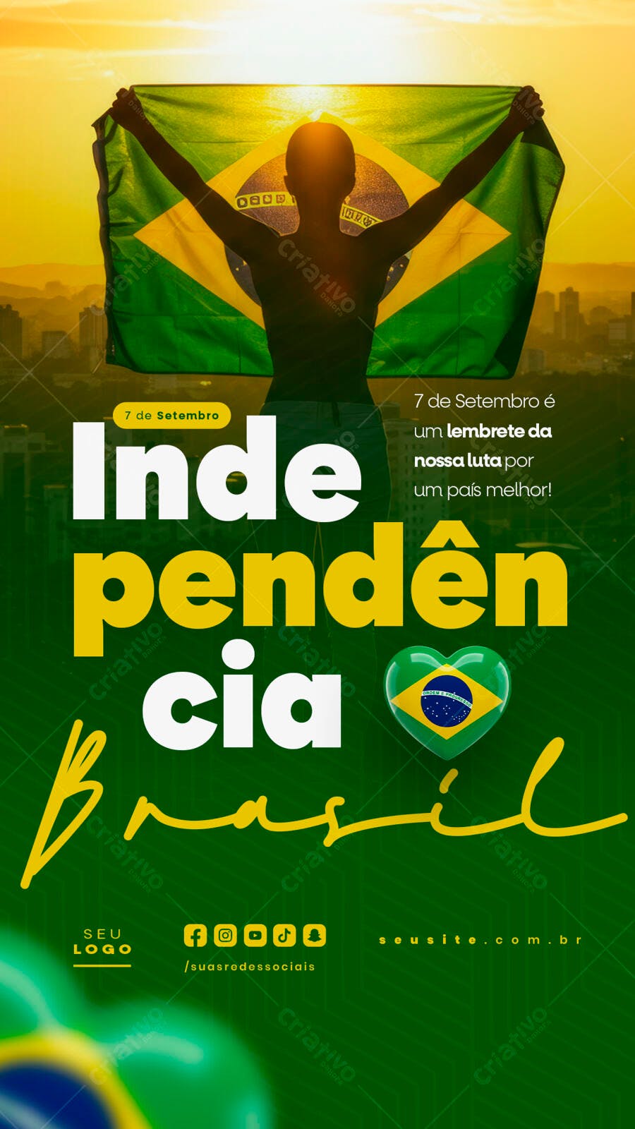 Flyer 7 de Setembro Independência Brasil PSD Editável