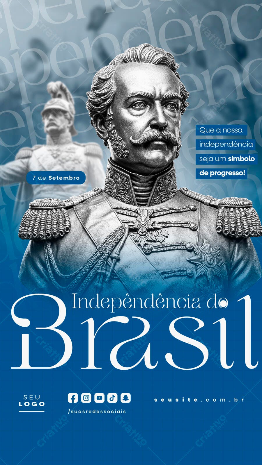 Flyer 7 de Setembro Independência do Brasil PSD Editável